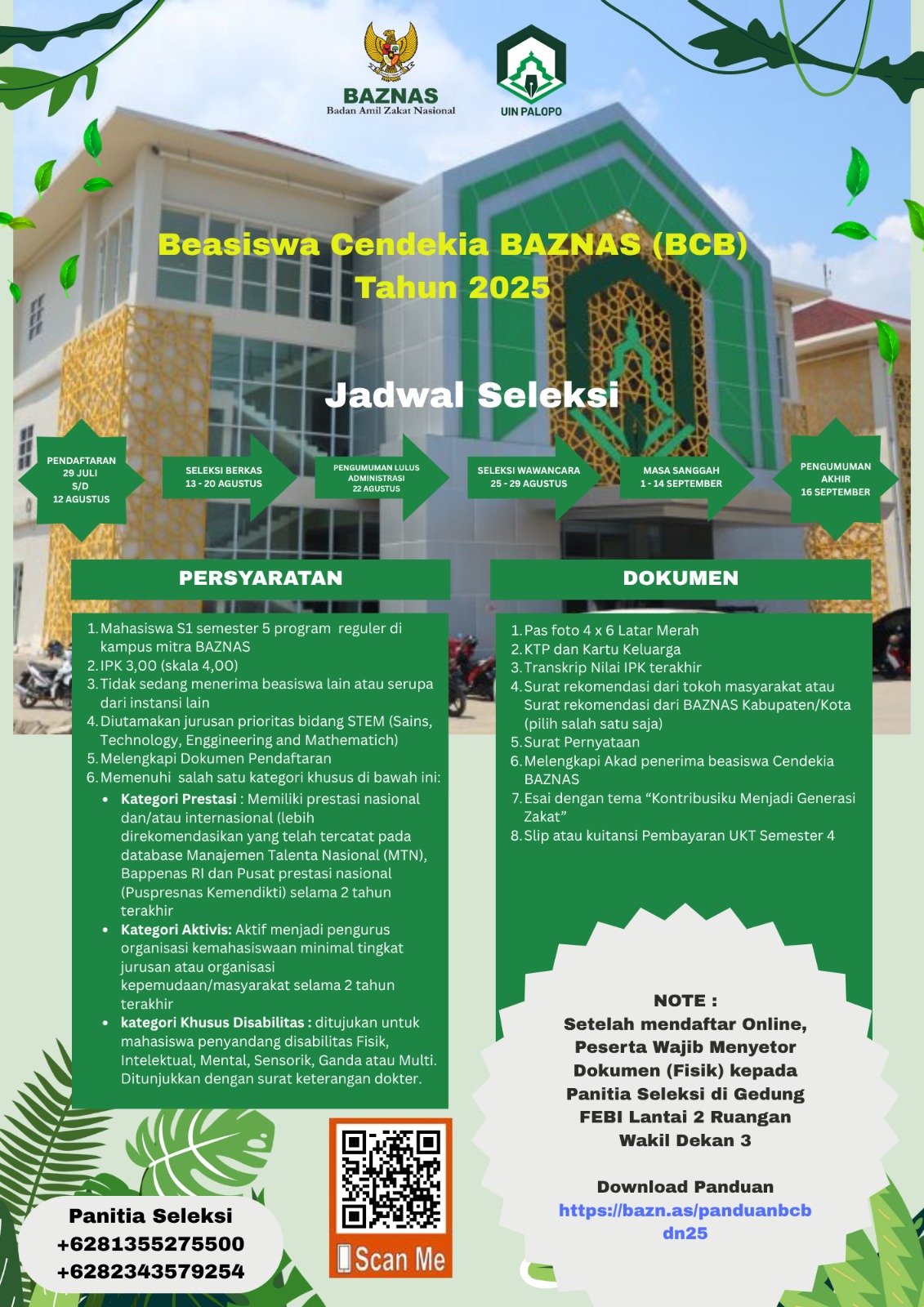 📢 Pendaftaran Beasiswa Cendekia BAZNAS (BCB) Tahun 2025 Resmi Dibuka di UIN Palopo